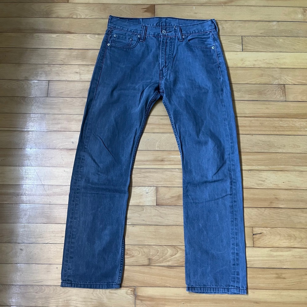 Levis 513 Slim Straight Jeans Mens 30x30 Charcoal Gray Denim Pants